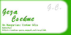 geza csekme business card