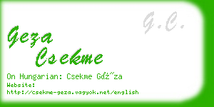 geza csekme business card